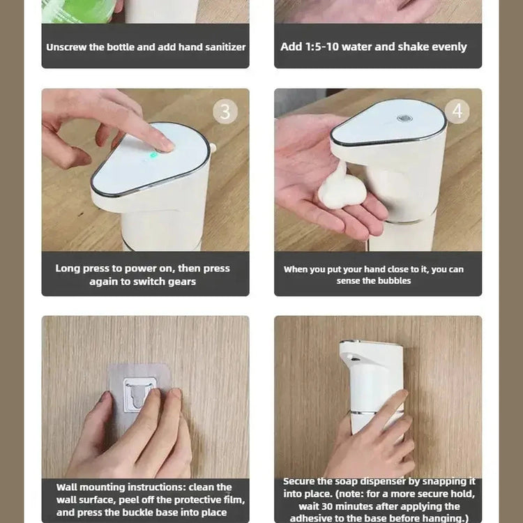 New Bathroom Automatic Sensing Soap Dispenser Type C Multiple Levels Contactless Electric Frother Charging Wall Mounted Vertical Jonine’s Corner