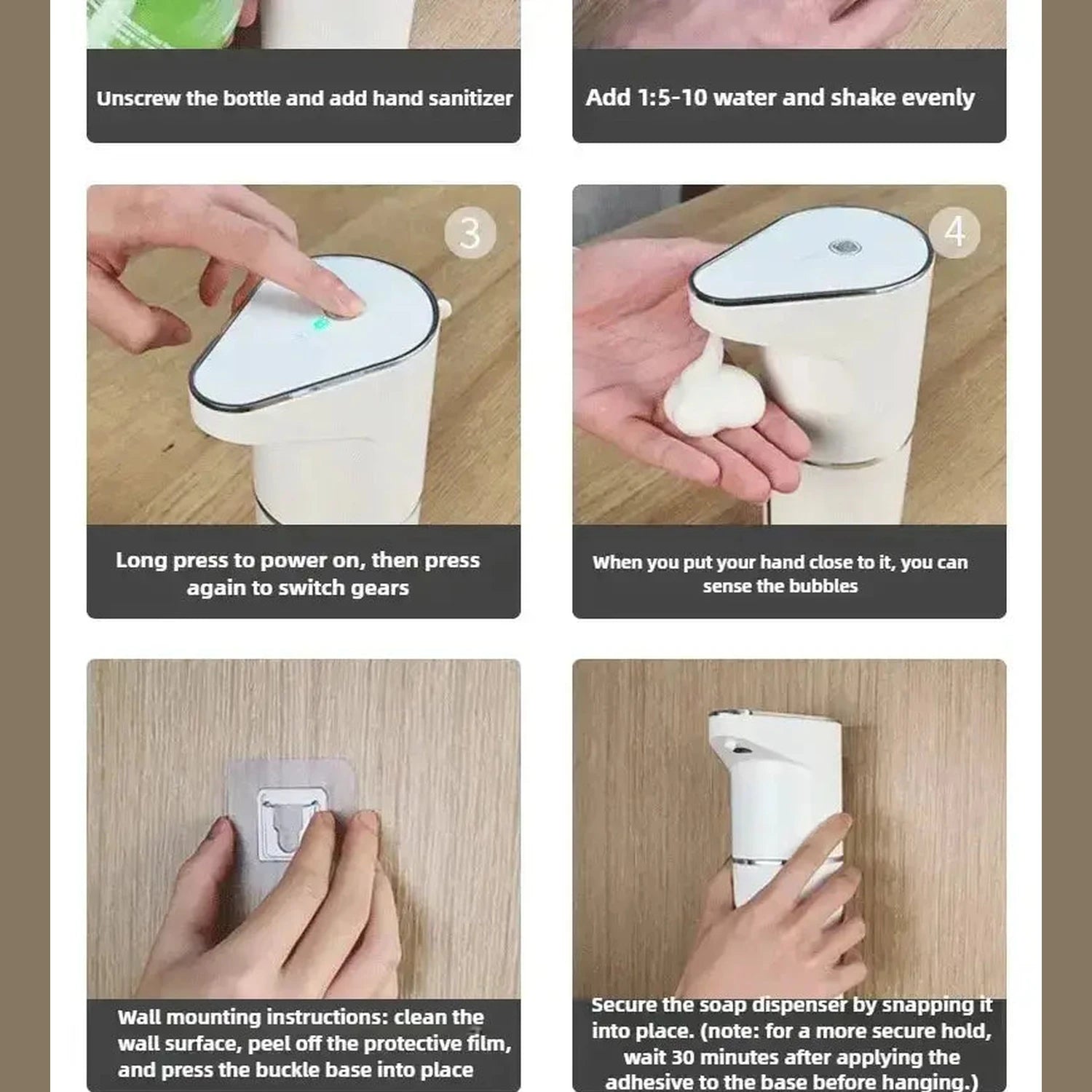 New Bathroom Automatic Sensing Soap Dispenser Type C Multiple Levels Contactless Electric Frother Charging Wall Mounted Vertical Jonine’s Corner
