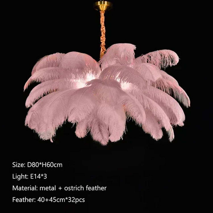 Soft Power — Nordic Ostrich Feather Chandelier for Bedroom & Living Room