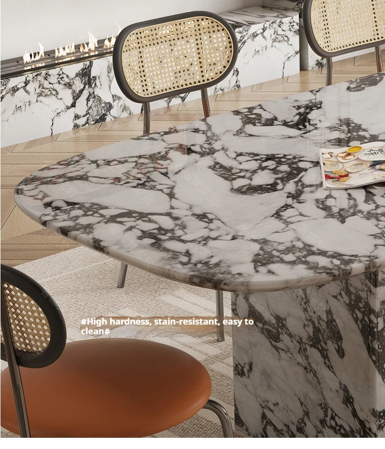 Custom Luxury French Marble Dining Table — Natural Stone