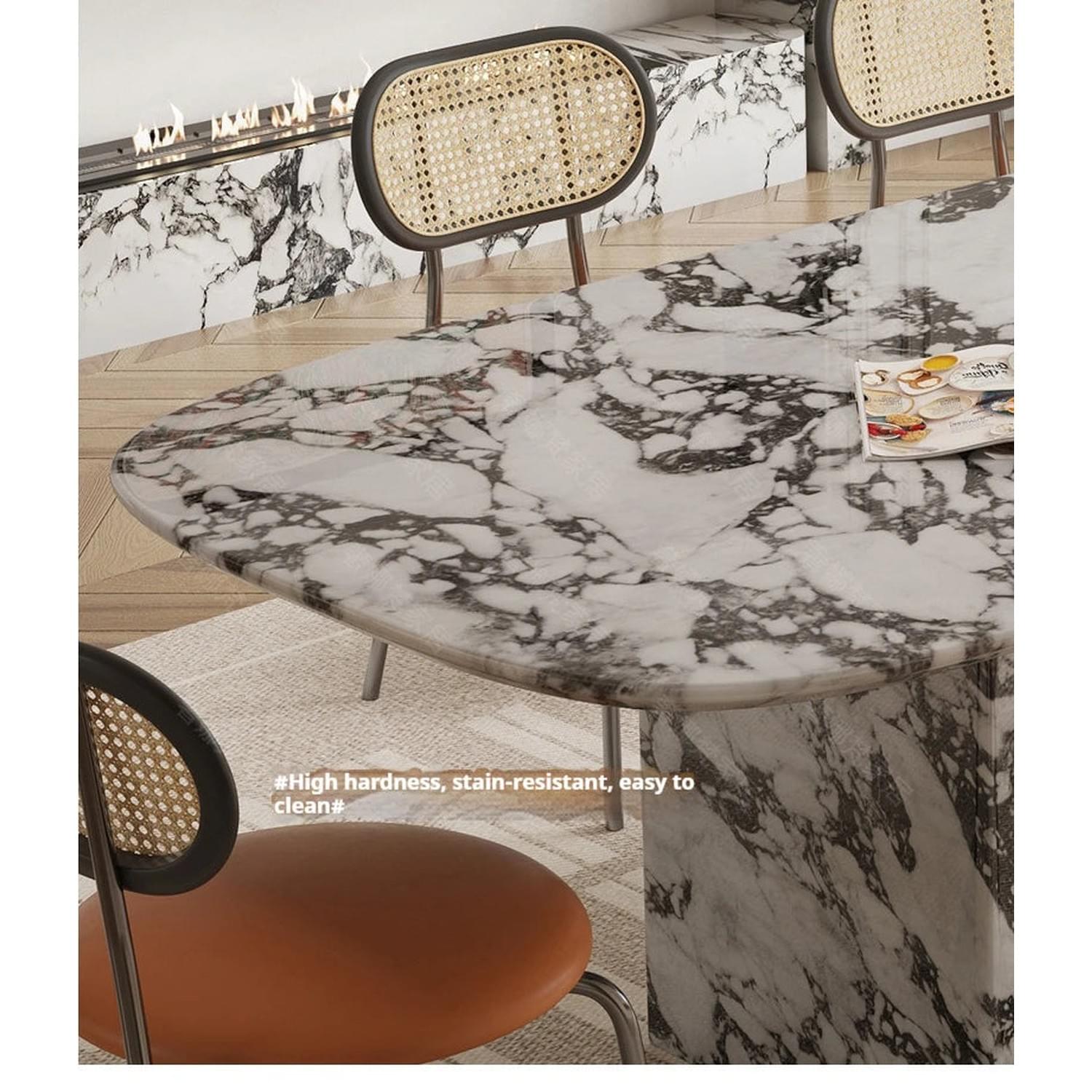 Custom Luxury French Marble Dining Table — Natural Stone