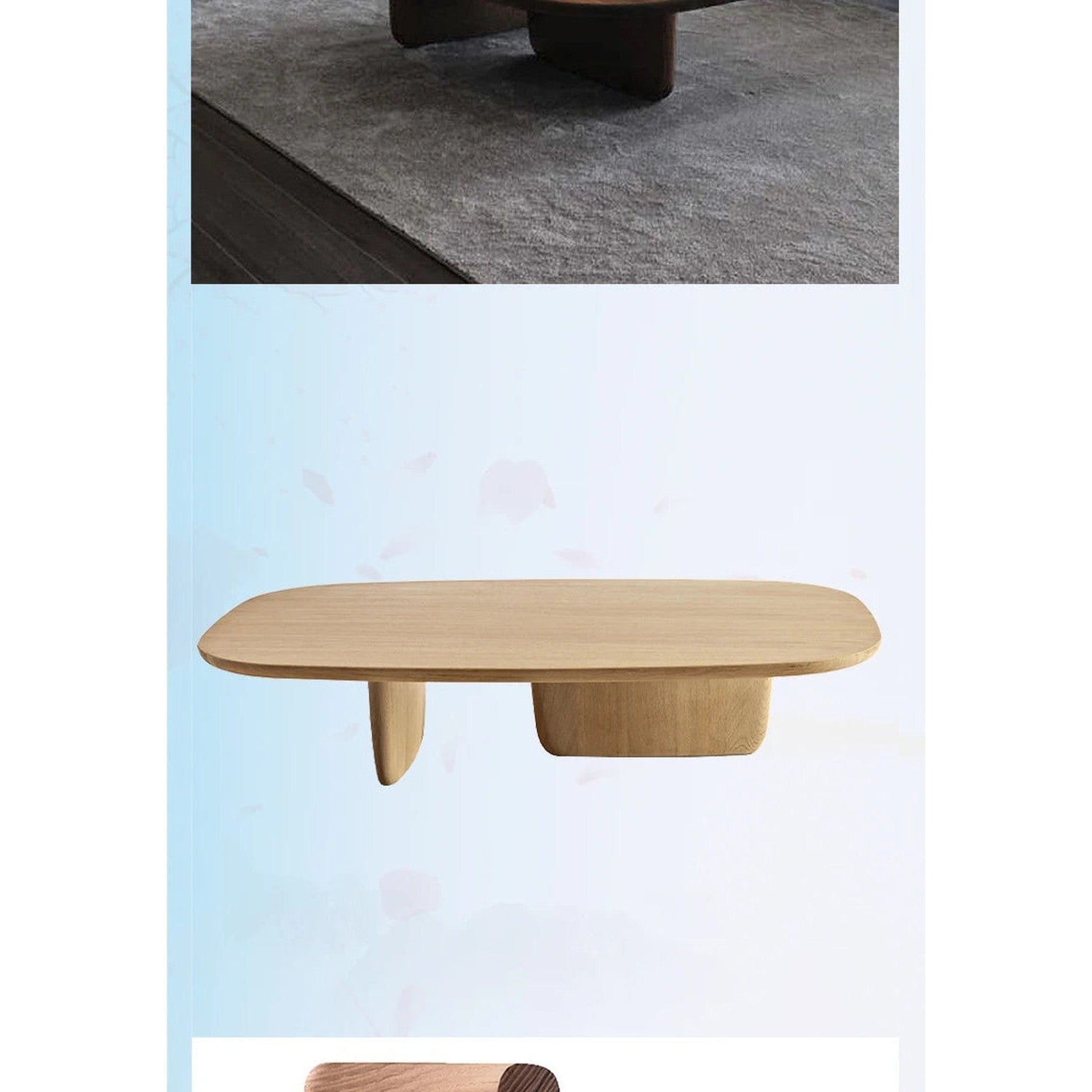 Nordic Minimalist Coffee Table — Modern Wood &amp; Glam Living Room Center Table