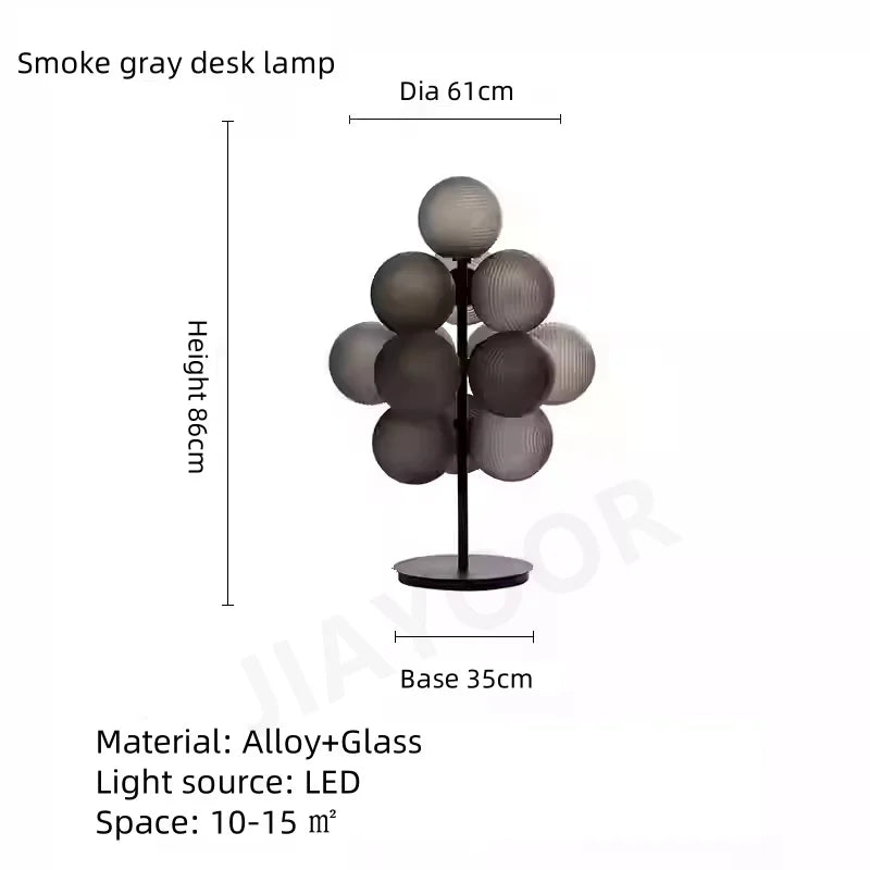The Grape Cluster — Sculptural Glass Floor Lamp with Warm LED Glow