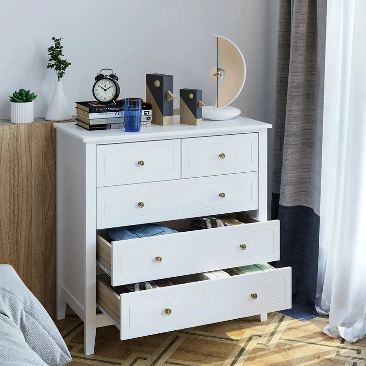 6-Drawer Chest of Drawers – White Bedroom Dresser & Storage Cabinet, 80x40x80cm Jonine’s Corner