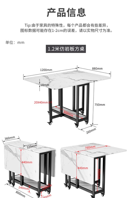 Italian Luxury Foldable Dining Table