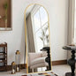 Arched Full Length Floor Mirror — Gold 59" x 16.2" Wall Leaning Mirror for Bedroom & Living Room