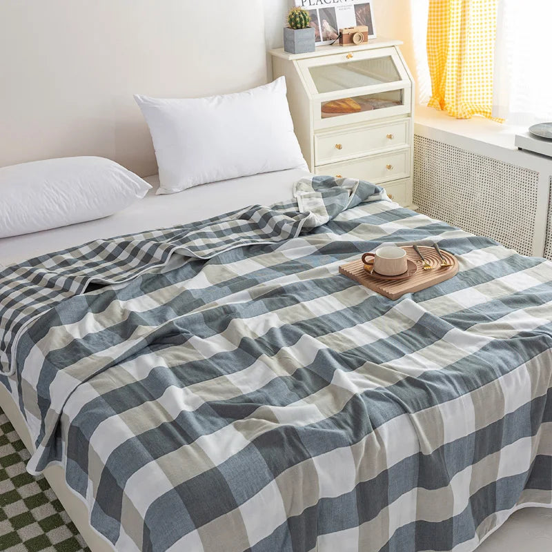 Cotton Gauze Summer Quilt — Plaid