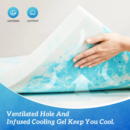 MCQ 2-Inch Memory Foam Gel Mattress Topper