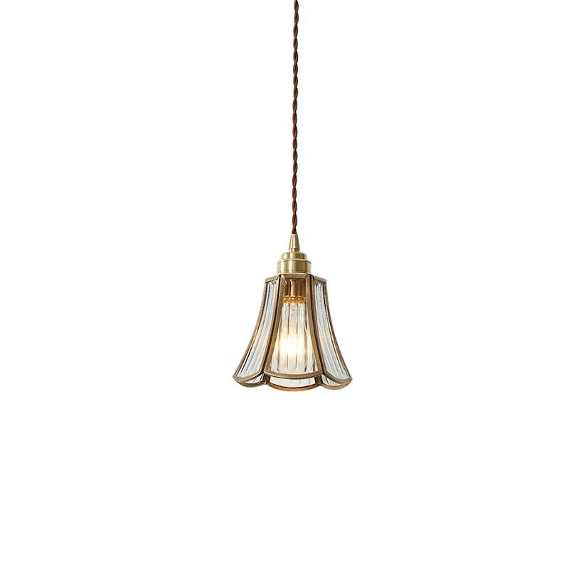 Retro Brass Glass Pendant Light
