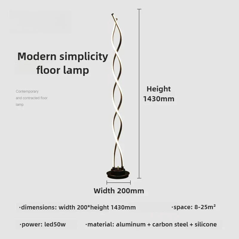 Light That Moves the Eye — Spiral LED Floor Lamp with Remote Control