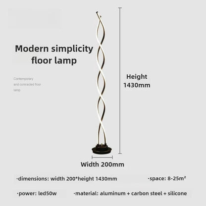 Light That Moves the Eye — Spiral LED Floor Lamp with Remote Control