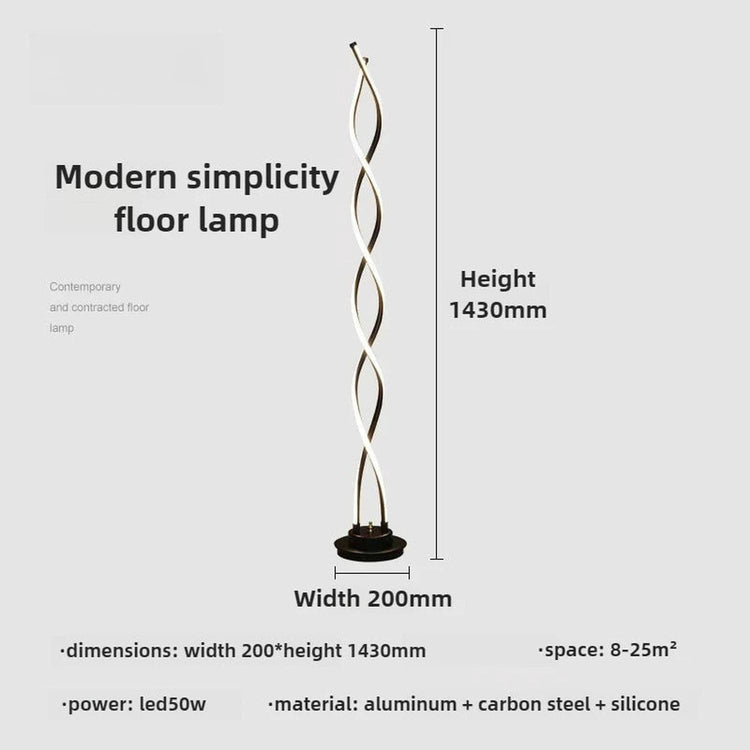 Light That Moves the Eye — Spiral LED Floor Lamp with Remote Control