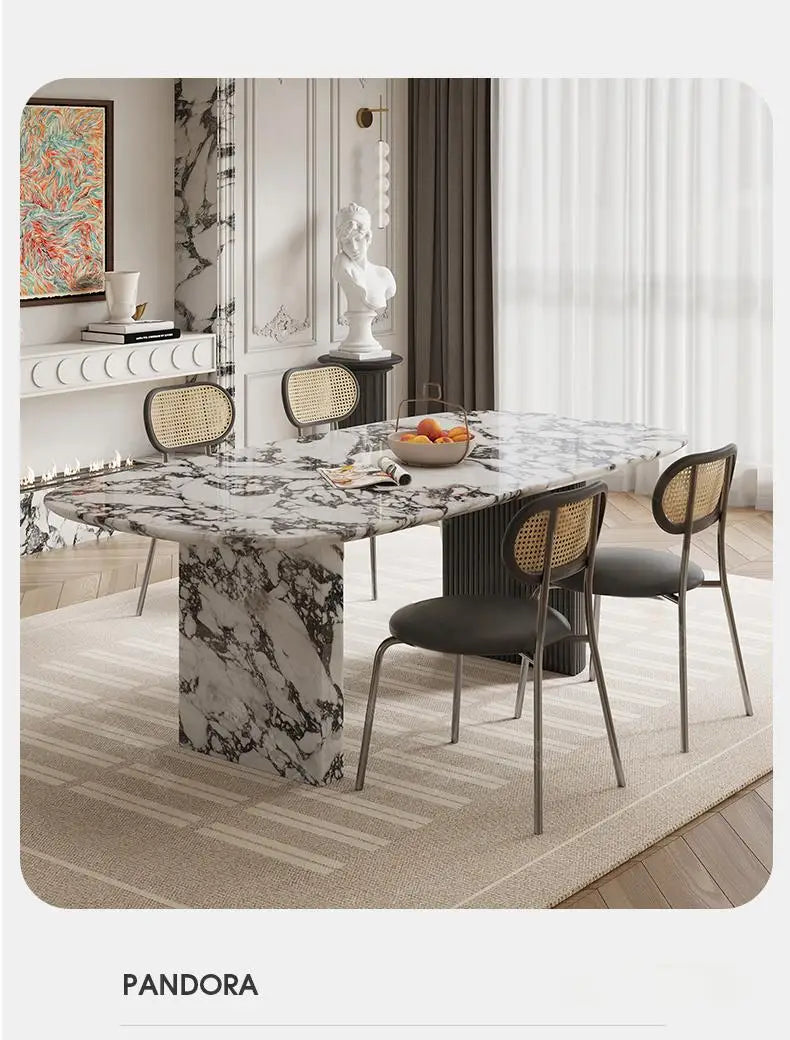 Custom Luxury French Marble Dining Table — Natural Stone