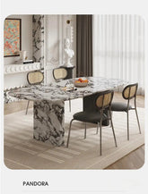 Any Size Custom Luxury French Rectangle Marble Dining Table Cream Aesthetic Designer Villa Home Natural Stone Dining Table Sturd Jonine’s Corner