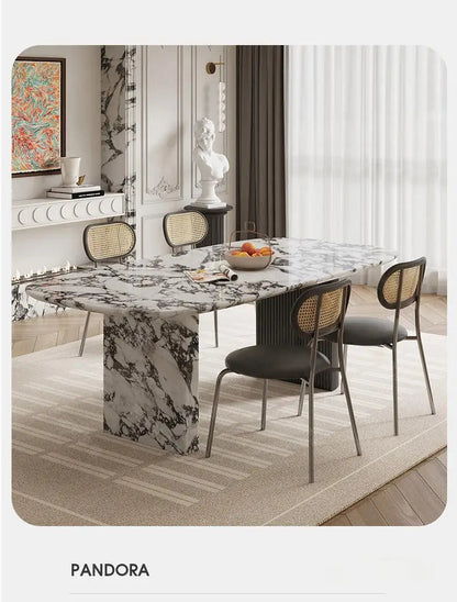 Any Size Custom Luxury French Rectangle Marble Dining Table Cream Aesthetic Designer Villa Home Natural Stone Dining Table Sturd Jonine’s Corner
