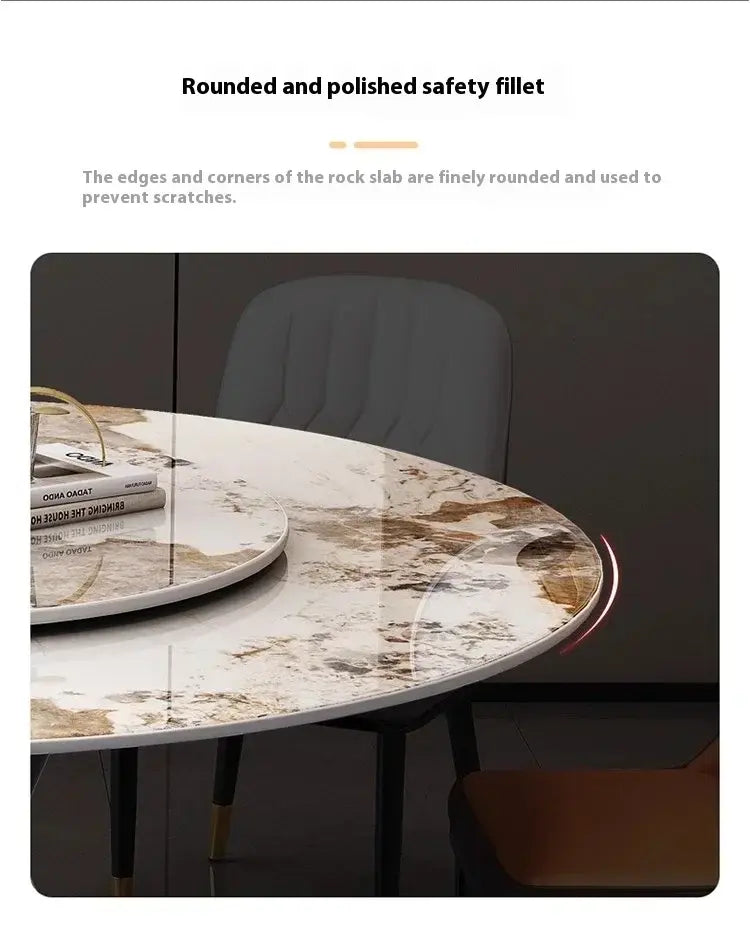 Round Sliding Table Luxury Table Stainless Steel Kitchen Islands Transparent Mesa Comedor Garden Furniture Sliding Dining Wash Jonine&