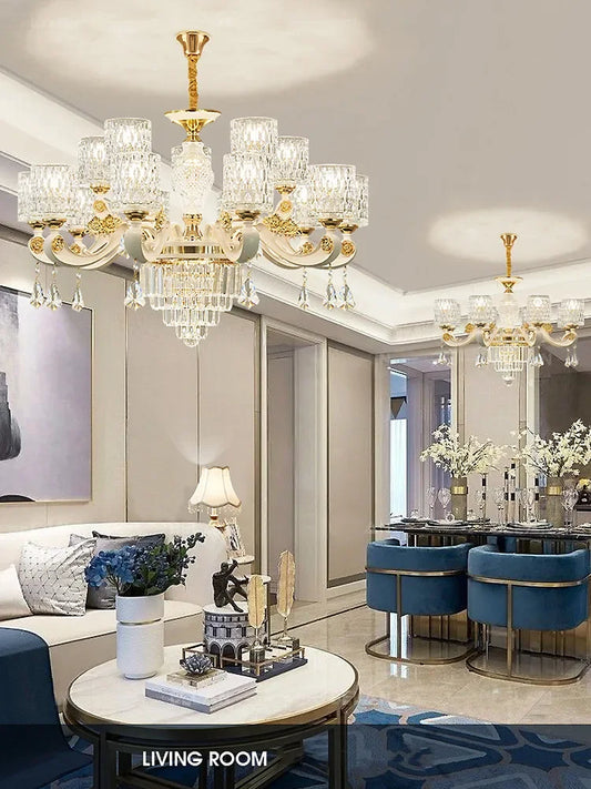 Dressed in Light — Crystal LED Chandelier for Hotel-Worthy Living Rooms & Bedrooms