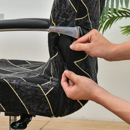 Fresh Look, Same Chair — Elastic Rotating Office Chair Cover with Back Protection