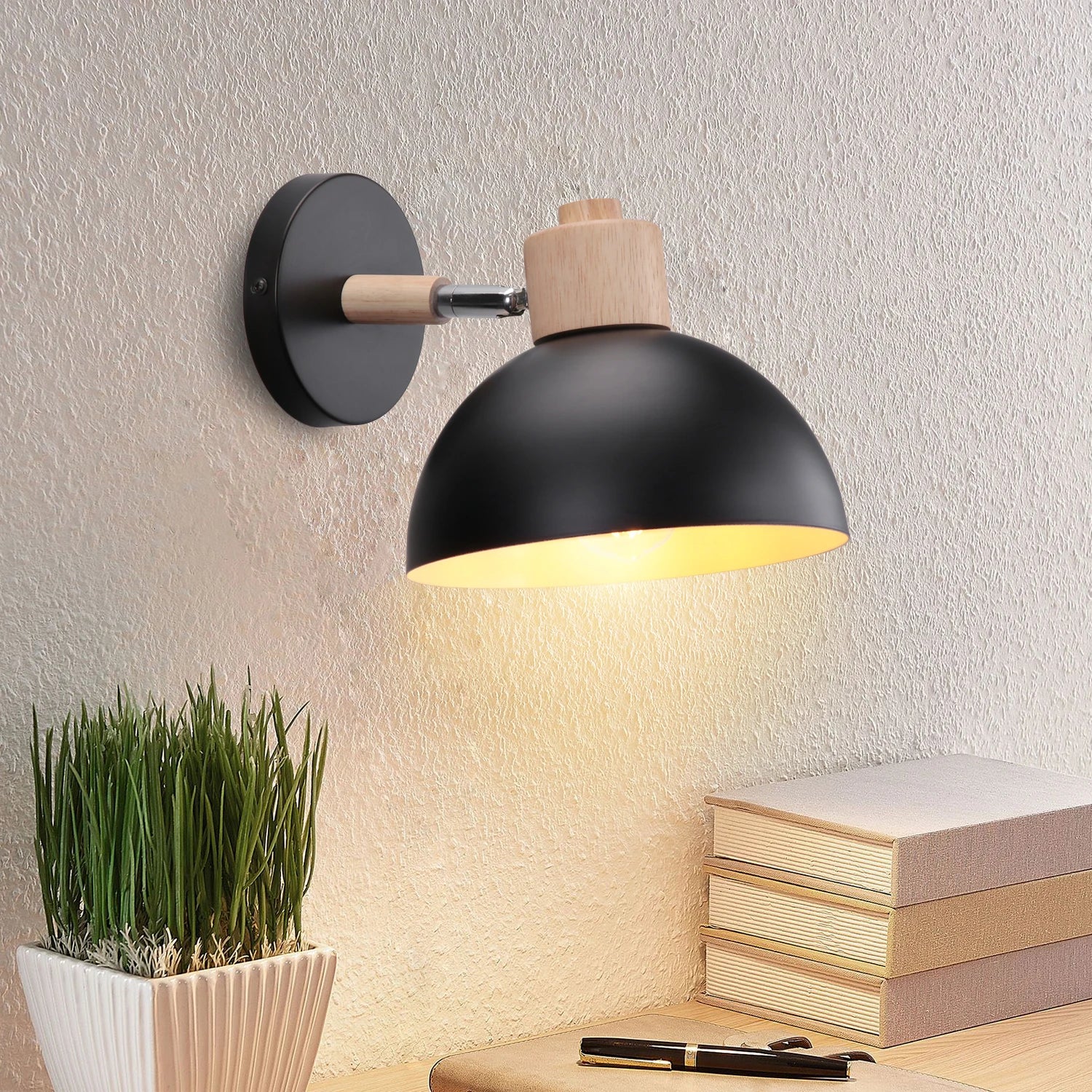 Nordic LED Wall Lamp Wood Creative Lighting Fixture Guest Room Balcony Staircase Sconce Bedroom Bedside Decor Light Chandelier Jonine&