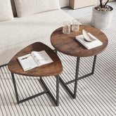 Two Tables, One Clever Idea — Round & Triangular Nesting Side Table Set Jonine&