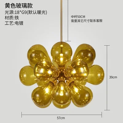 Suspended in Light — Designer Glass Bubble Chandelier for Bedroom & Living Room