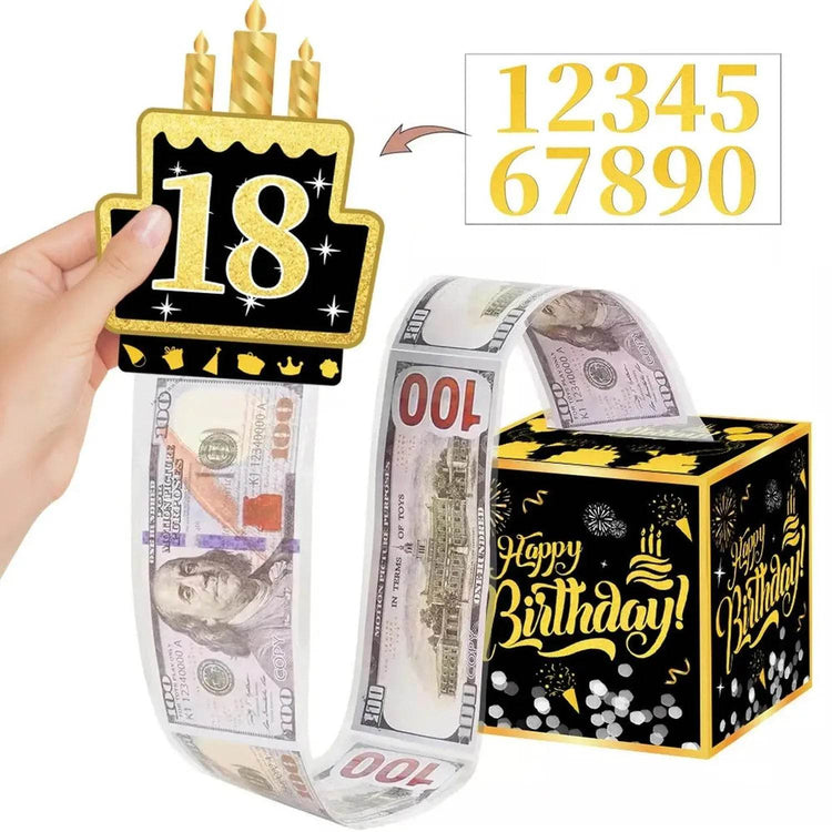 Surprise Money Pull Gift Box with Birthday Card & DIY Stickers Jonine’s Corner
