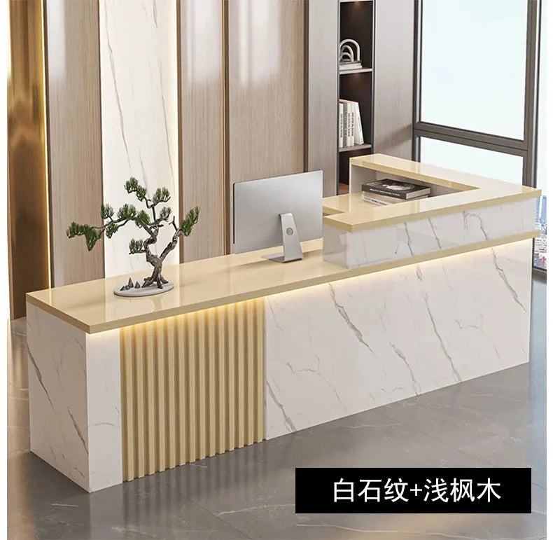 Nordic Luxury Reception Desk with LED Lighting Jonine’s Corner