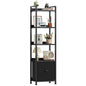 Books, Beauty & Storage — JHK 5-Tier Wood Bookshelf with Fabric Drawer