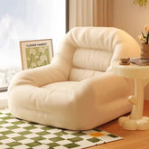 Modern breathable fabric sofa bed in olive green with corduroy finish, compact and convertible for small living spaces