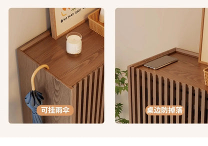Vintage Luxury Wood Shoe Rack — Space-Saving Entryway Storage
