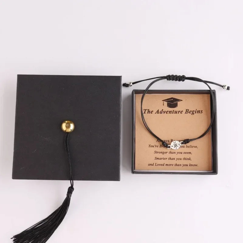 Graduation Gift Box Set — Compass, Bracelet & Keepsake Card