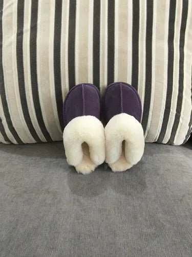 Cloud Underfoot — Natural Sheepskin & Fur Anti-Slip Home Slippers