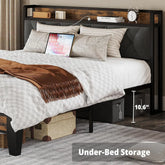 ANCTOR Twin/TwinXL/Full/Queen/King/CaliforniaKing Bed Frames, Storage Headboard with Outlets, No Noise, No Box Springs Needed Jonine&