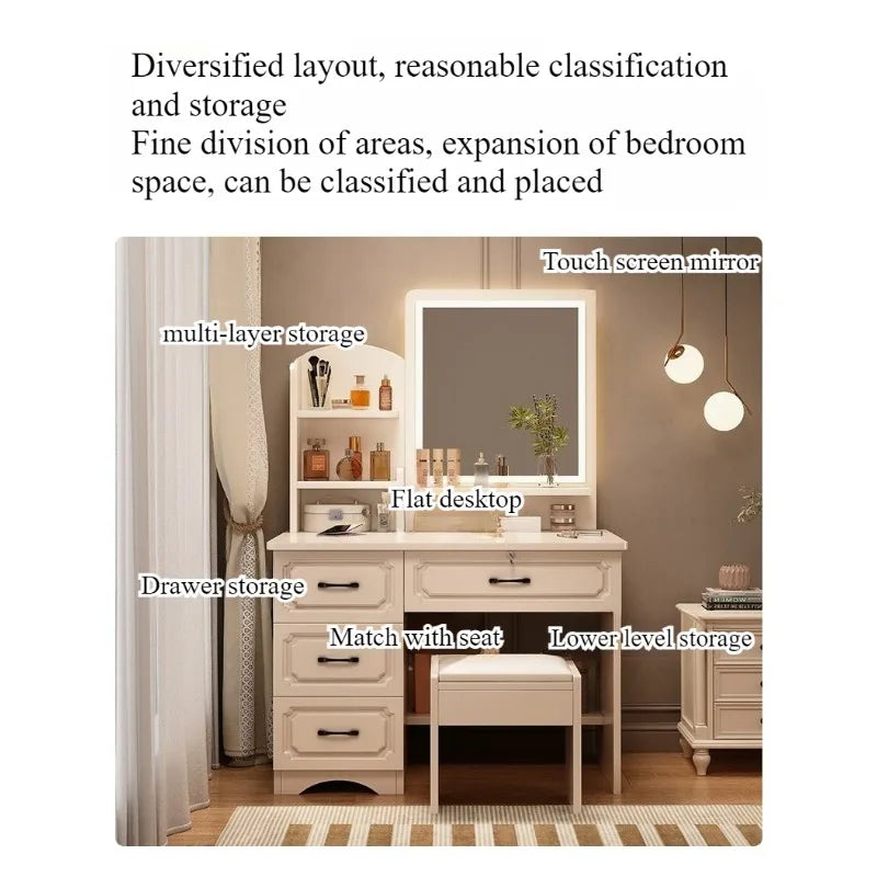 Small Space, Big Ritual — Compact Dressing Table with Mirror & Storage