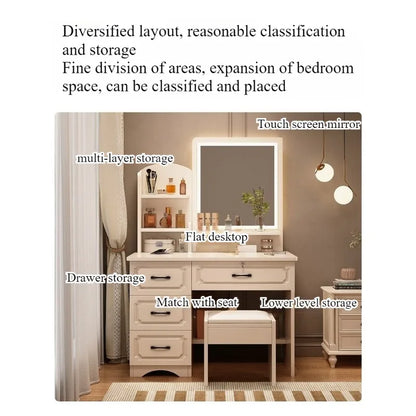 Small Space, Big Ritual — Compact Dressing Table with Mirror & Storage