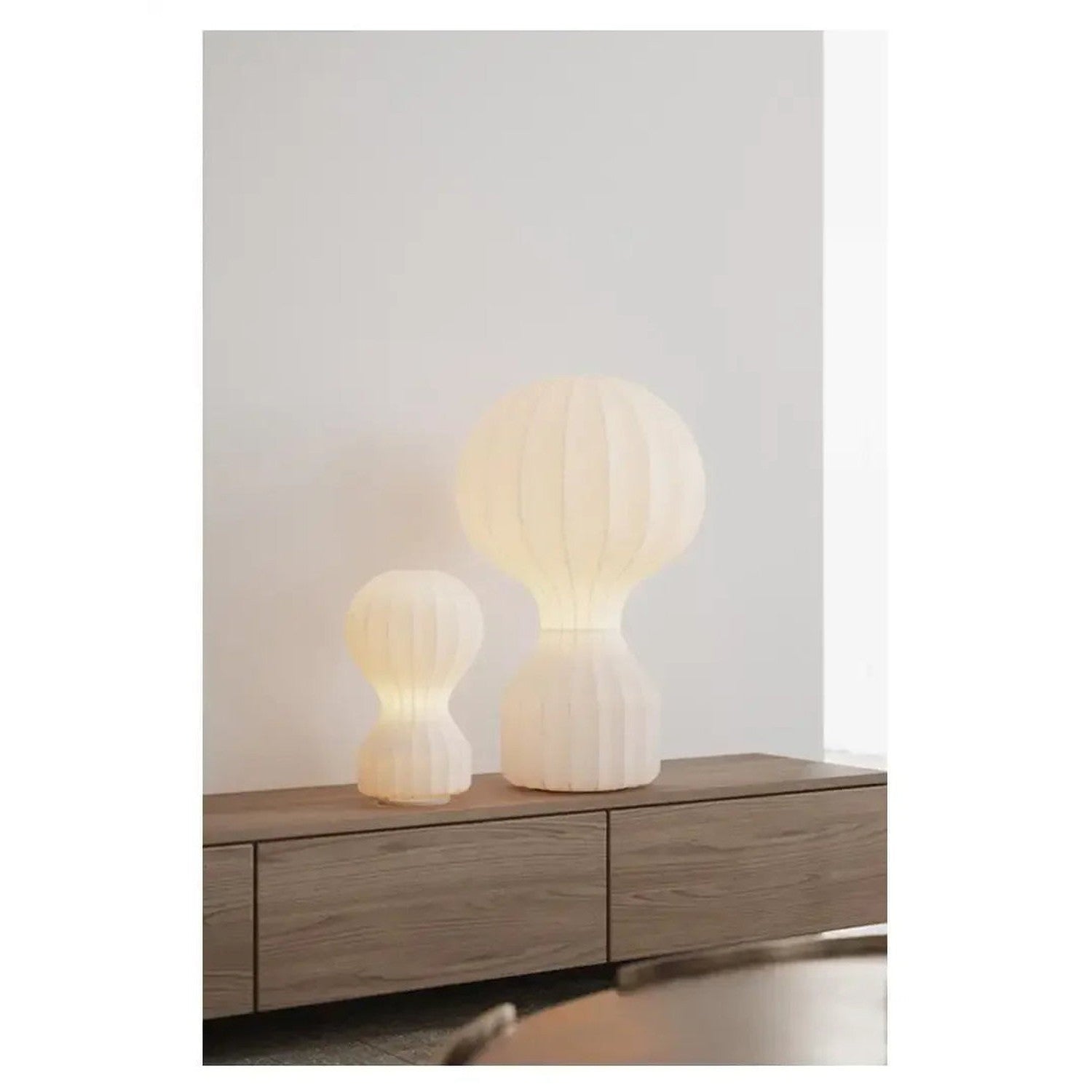 Wabi-Sabi Fabric Floor Lamp — Japandi Style for Bedroom &amp; Living Room