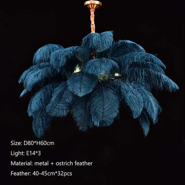 Soft Power — Nordic Ostrich Feather Chandelier for Bedroom & Living Room