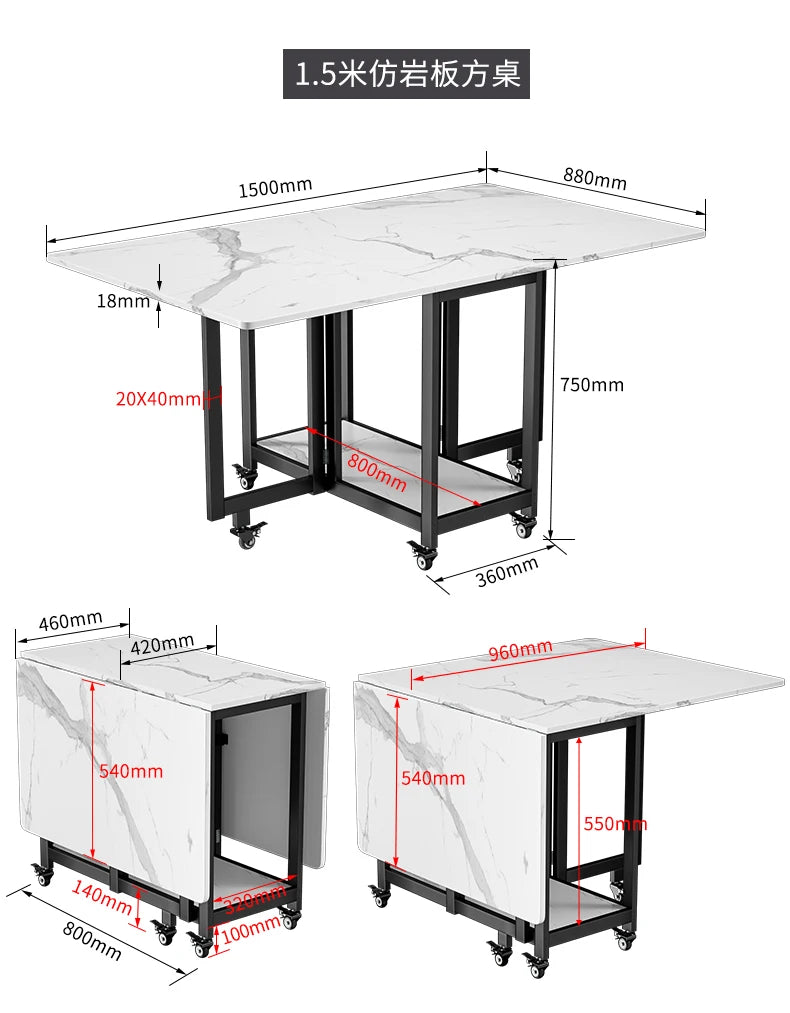 Italian Luxury Foldable Dining Table