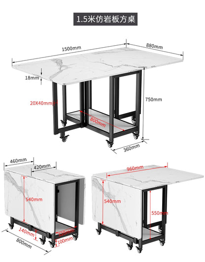 Italian Luxury Foldable Dining Table