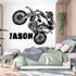 Custom Name Motocross Dirt Bike Wall Sticker Decal Extreme Sport Motorcycle Sport Boy Kids Room Playroom Home Decor
