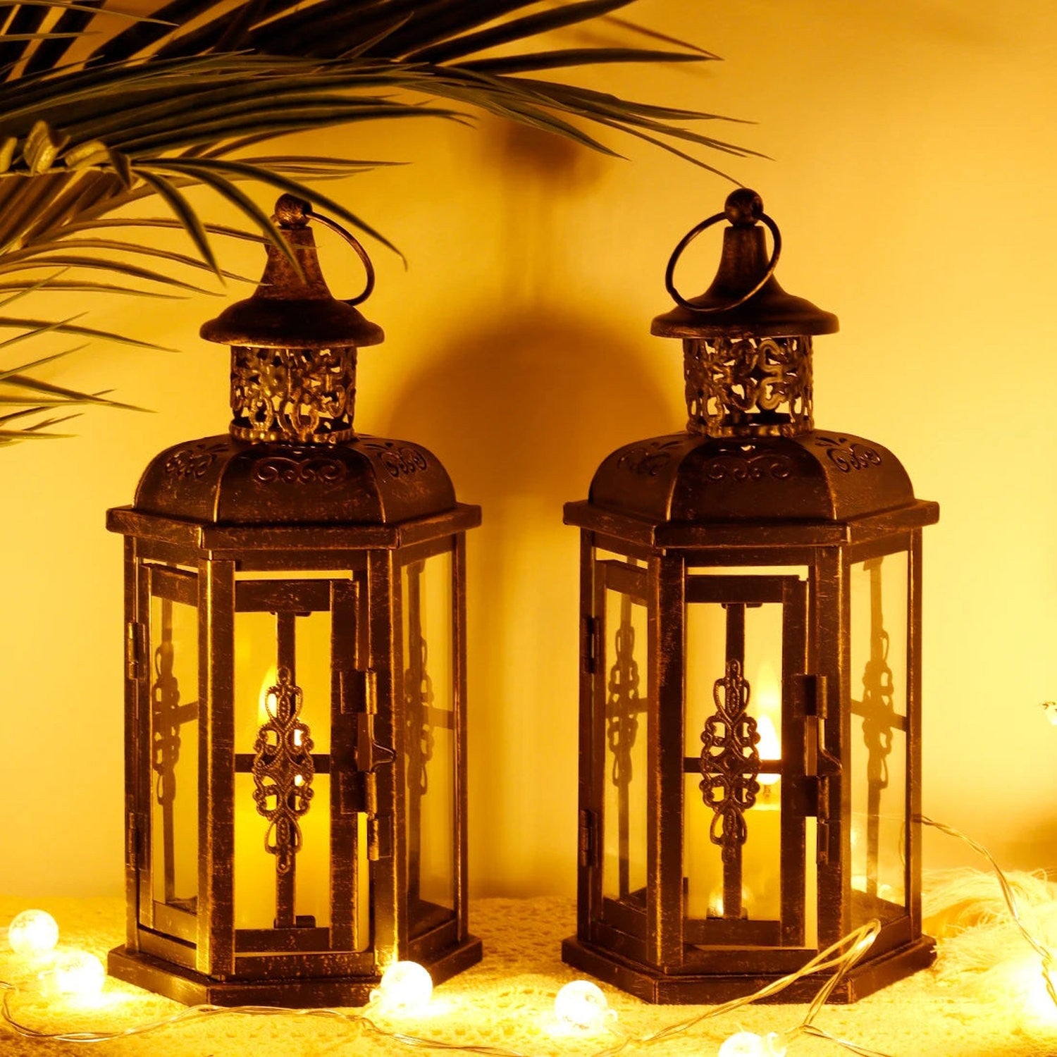 Moody &amp; Minimal — Black Iron Hanging Candle Lantern