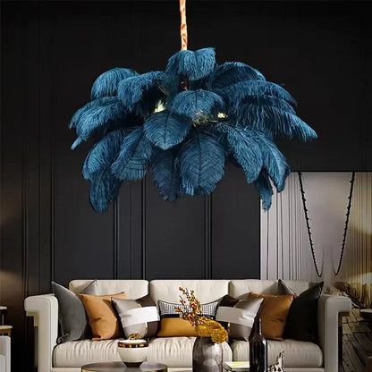 Soft Power — Nordic Ostrich Feather Chandelier for Bedroom & Living Room