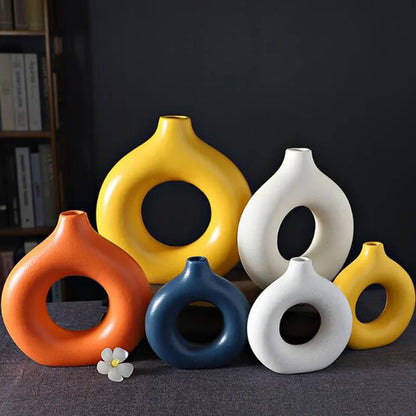 Porcelain Doughnut Vase — For Fresh & Dried Flower Arrangements