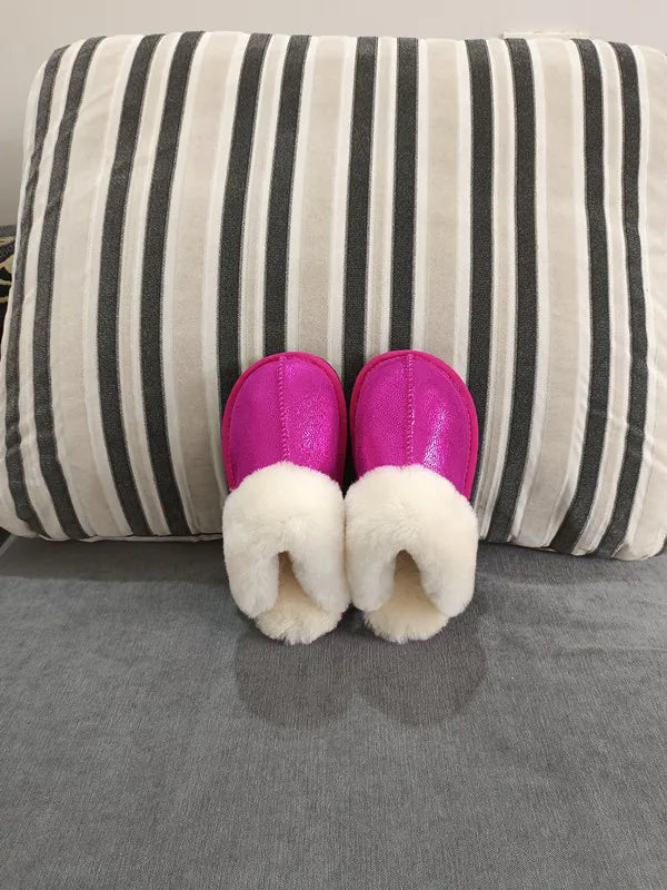 Cloud Underfoot — Natural Sheepskin & Fur Anti-Slip Home Slippers