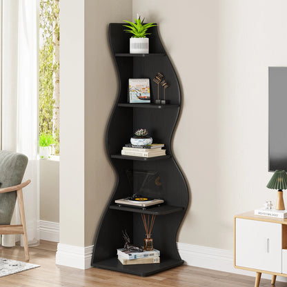 The Corner That Finally Does Something — Tribesigns 5-Tier Wall Corner Bookshelf & Plant Stand