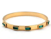 Fashion Simple Stainless Steel 3 Crystal Bracelet Bangle