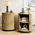 Fluted Round End Table, Mid Century Bedside Table, Modern Nightstands Set Of 2 For Living Room, Bedroom, Entryway Jonine&