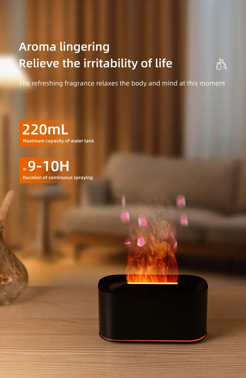 Flicker & Flow — Flame Effect Aromatherapy Diffuser & Humidifier