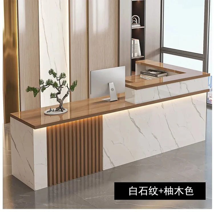 Nordic Luxury Reception Desk with LED Lighting Jonine’s Corner