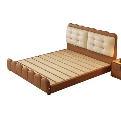 Elegant Upholstered Platform Bed — Modern Double Bed Frame